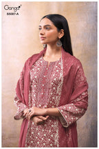 Ganga Faelyn 5087 Cotton Satin Embroidered Salwar Kameez