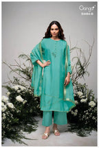 Ganga Fidelia 4484 Bemberg Silk With Handwork Embroidery Dress Material