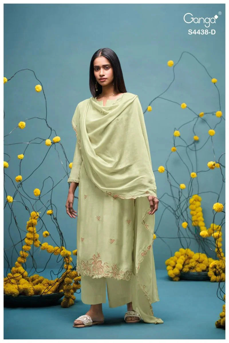 Ganga Firasha 4438 Bemberg Silk Hand Work Salwar Kameez