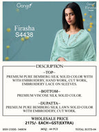 Ganga Firasha 4438 Bemberg Silk Hand Work Salwar Kameez
