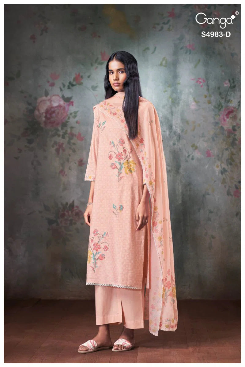 Ganga Fiyara 4983 Cotton Embroidered Salwar Kameez