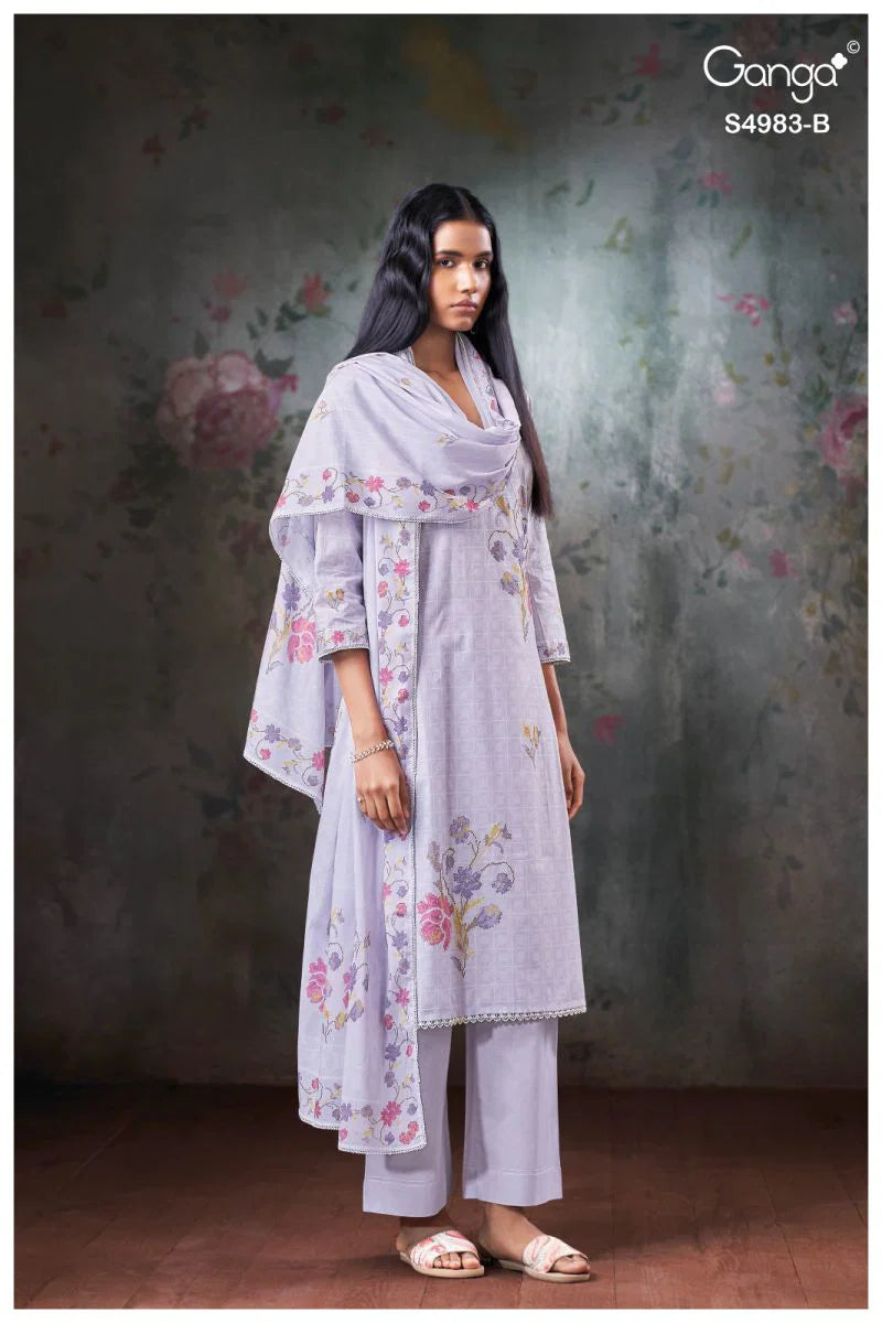 Ganga Fiyara 4983 Cotton Embroidered Salwar Kameez