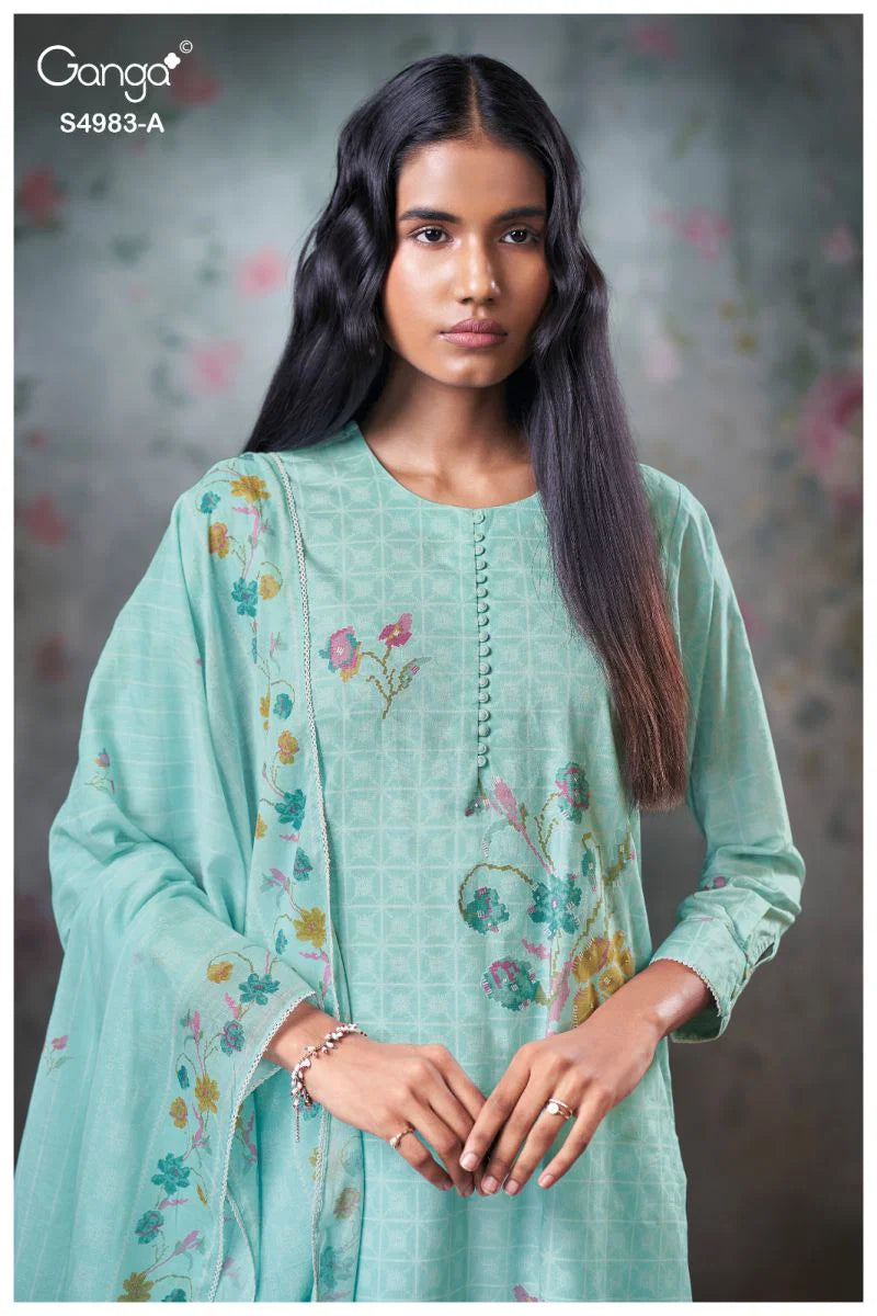 Ganga Fiyara 4983 Cotton Embroidered Salwar Kameez