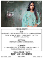 Ganga Fiyara 4983 Cotton Embroidered Salwar Kameez