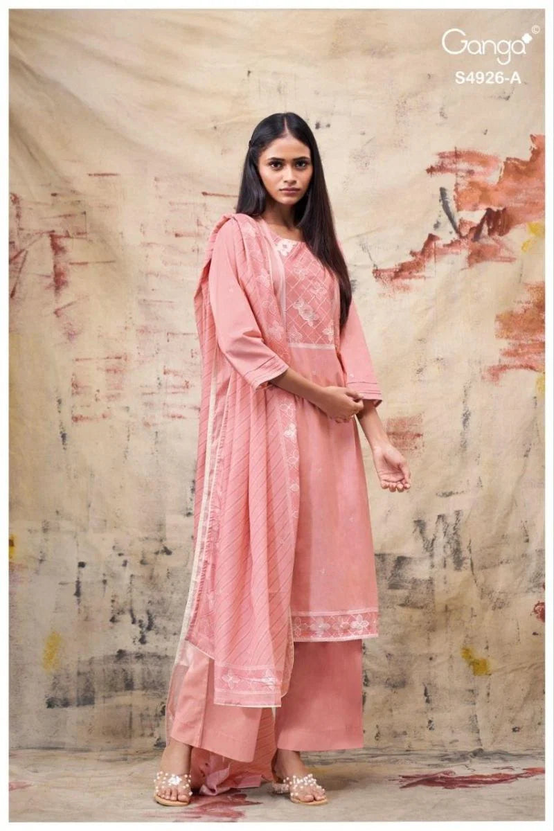 Ganga Garvya 4926 Cotton Printed With Hand Embroidered Salwar Kameez Collection
