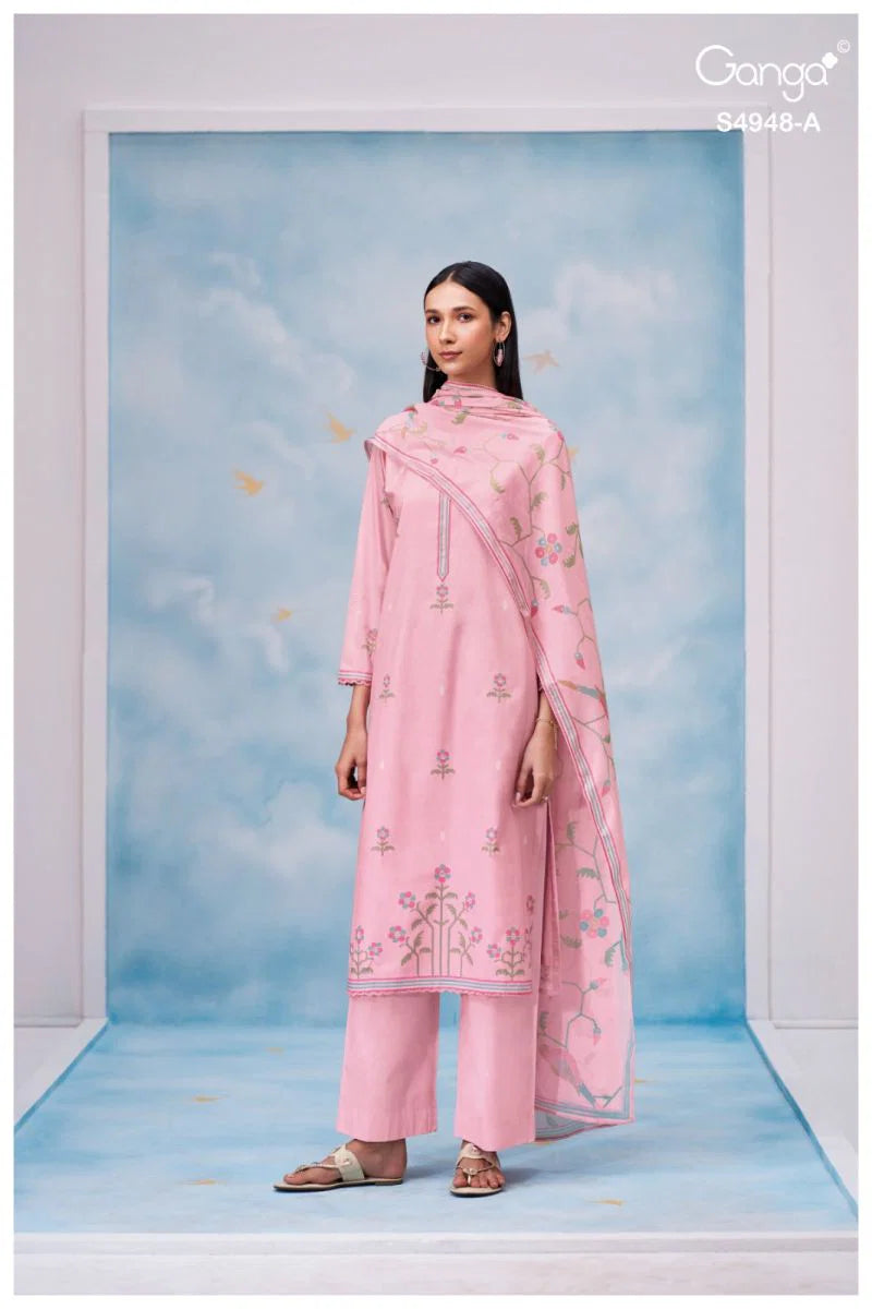 Ganga Grixa 4948 Cotton Printed With Embroidery Salwar Kameez