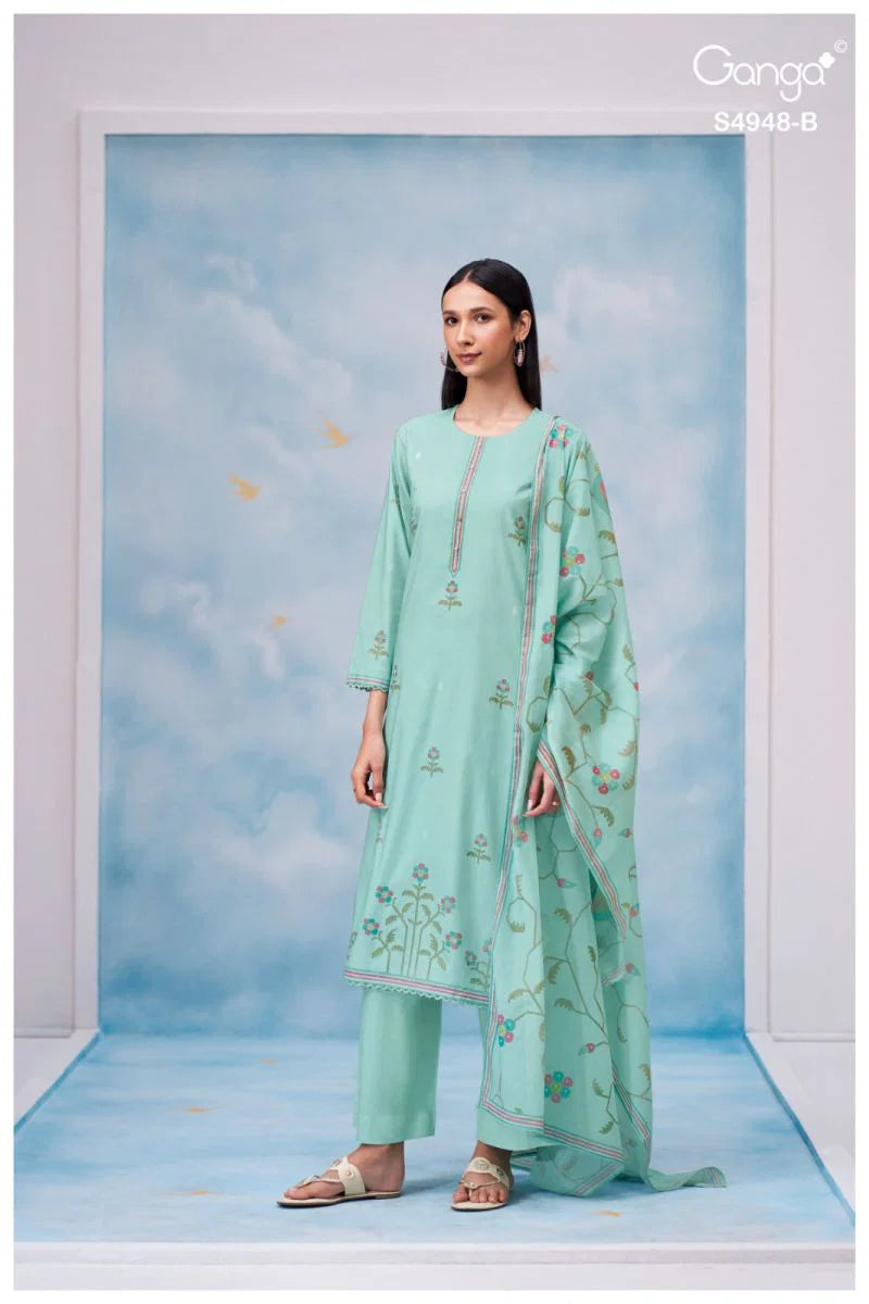 Ganga Grixa 4948 Cotton Printed With Embroidery Salwar Kameez