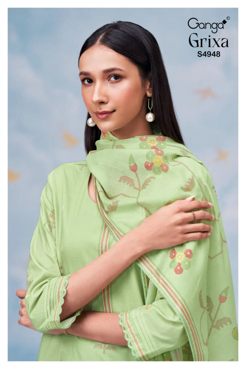 Ganga Grixa 4948 Cotton Printed With Embroidery Salwar Kameez