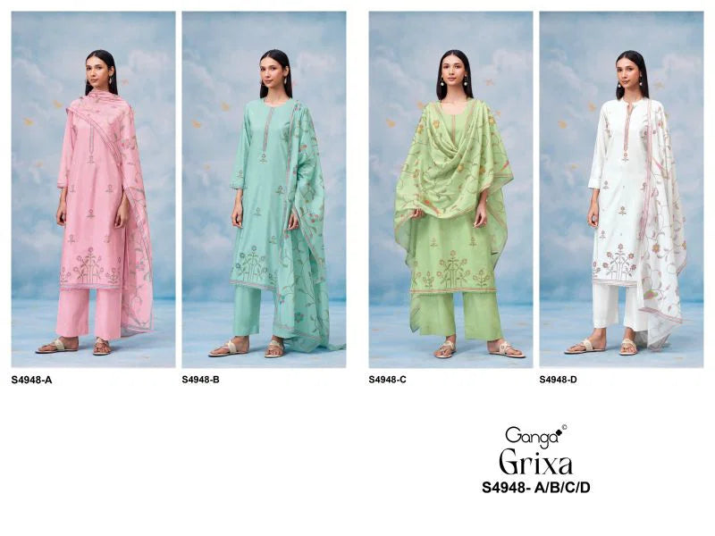 Ganga Grixa 4948 Cotton Printed With Embroidery Salwar Kameez