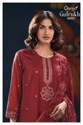 Ganga Gulrukh 5027 Cotton Satin Printed Handwork Salwar Kameez