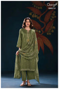 Ganga Gulrukh 5027 Cotton Satin Printed Handwork Salwar Kameez