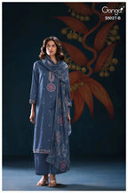 Ganga Gulrukh 5027 Cotton Satin Printed Handwork Salwar Kameez