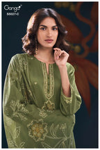 Ganga Gulrukh 5027 Cotton Satin Printed Handwork Salwar Kameez