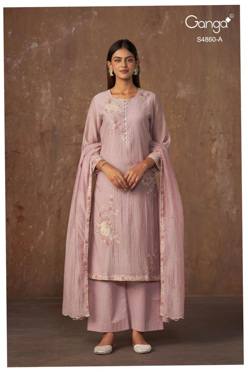 Ganga Indu 4860 Banarasi Mul Beads Embroidered Salwar Kameez