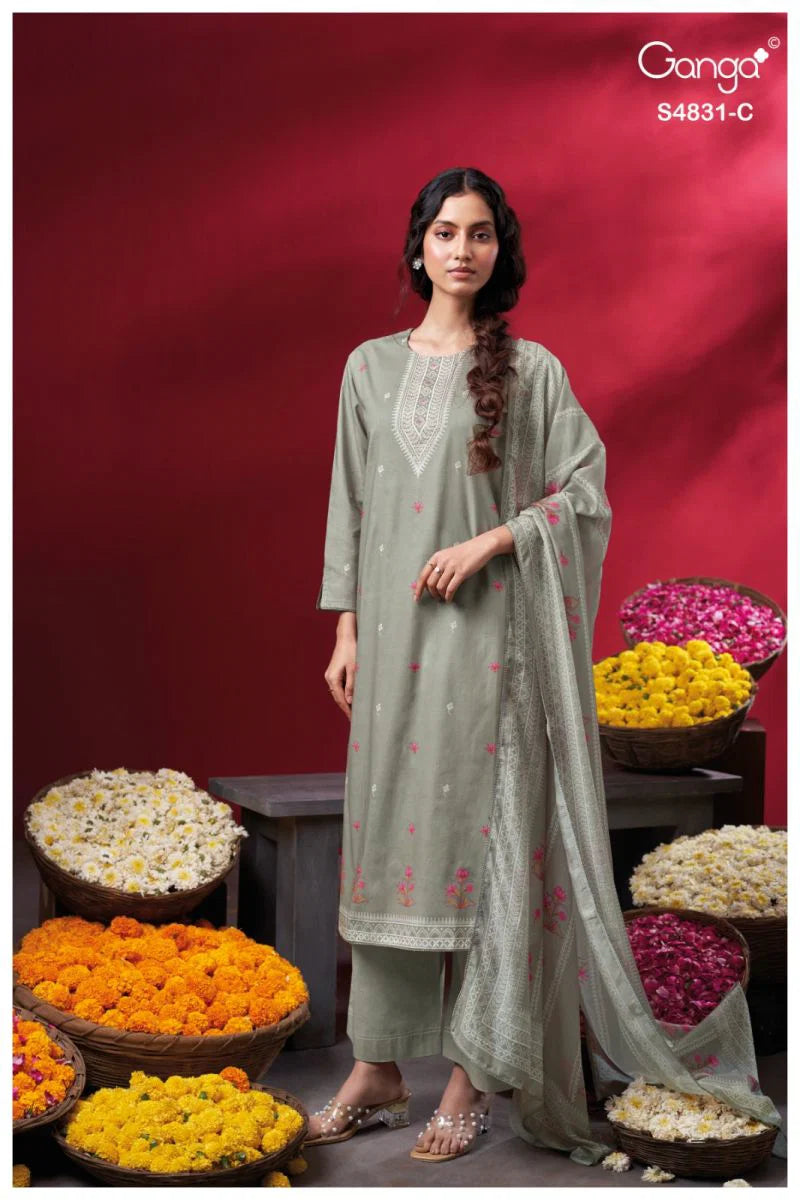 Ganga Iramika 4831 Cotton Embroidered Salwar Kameez