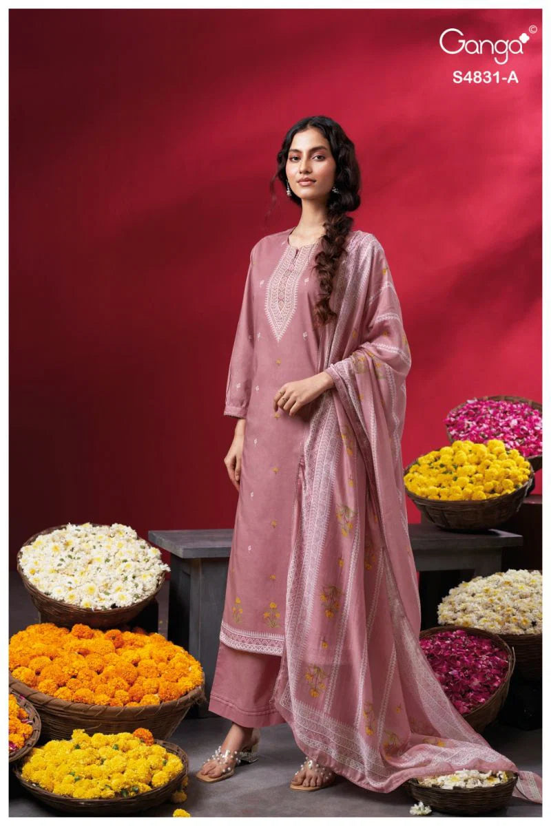 Ganga Iramika 4831 Cotton Embroidered Salwar Kameez