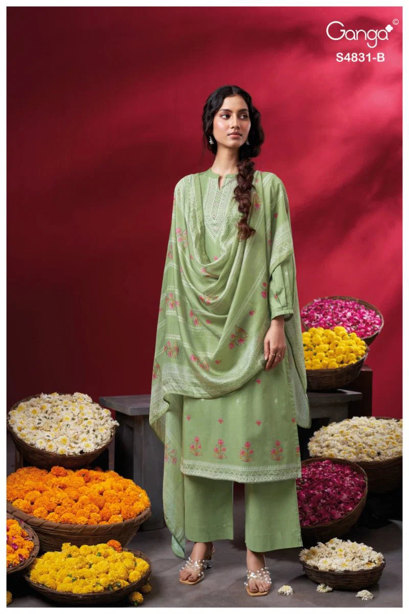Ganga Iramika 4831 Cotton Embroidered Salwar Kameez