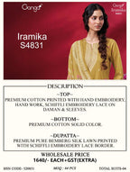 Ganga Iramika 4831 Cotton Embroidered Salwar Kameez