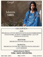 Ganga Ishmita 4805 Cotton Printed Embroidered Salwar Kameez