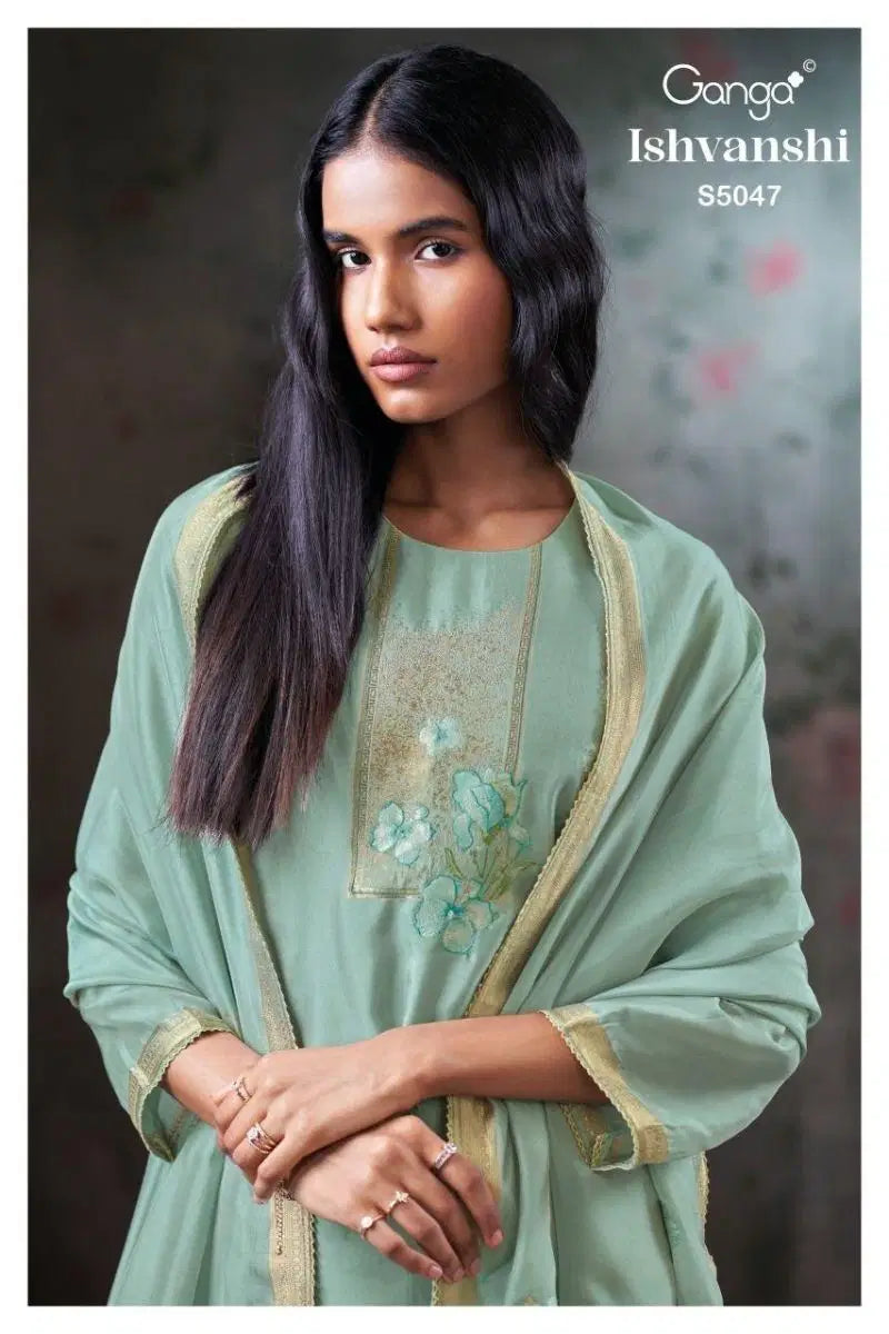 Ganga Ishvanshi 5047 Viscose Woven Silk Jacquard Salwar Kameez Collection