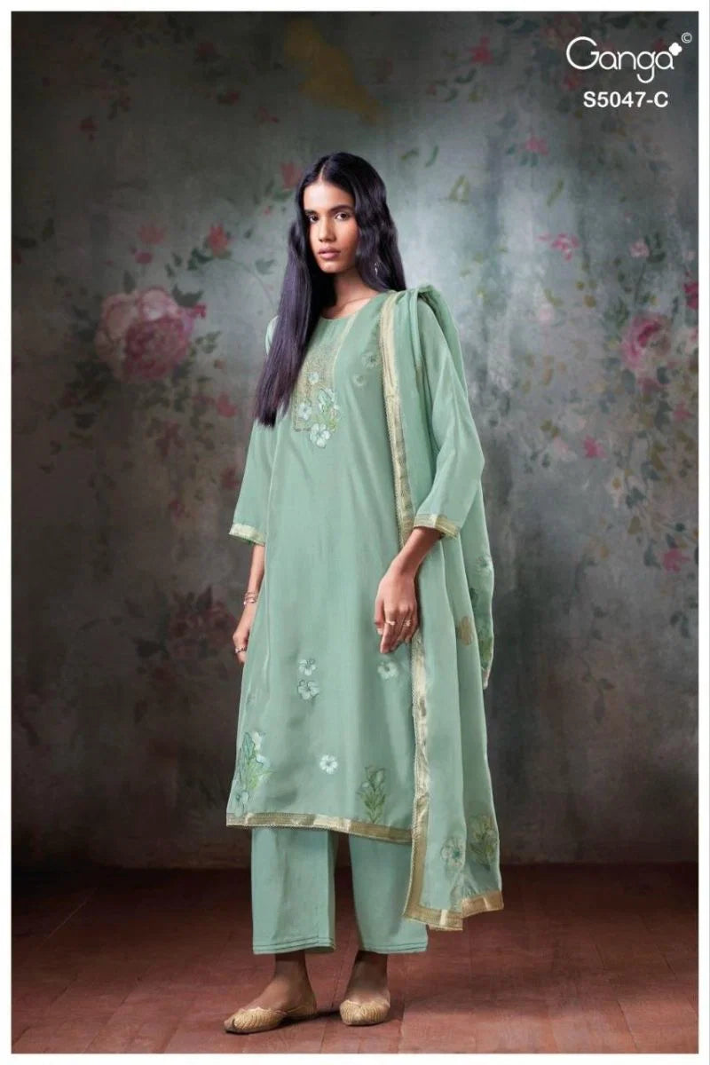 Ganga Ishvanshi 5047 Viscose Woven Silk Jacquard Salwar Kameez Collection