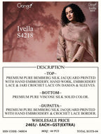 Ganga Ivella 4218 Bemberg Silk Jacquard Printed Salwar Kameez
