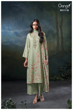 Ganga Jazel 5117 Cotton Satin Embroidered Salwar Kameez