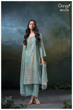 Ganga Jazel 5117 Cotton Satin Embroidered Salwar Kameez