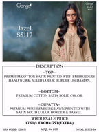Ganga Jazel 5117 Cotton Satin Embroidered Salwar Kameez