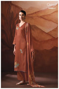 Ganga Jelyis 4886 Cotton Satin Embroidered Salwar Kameez