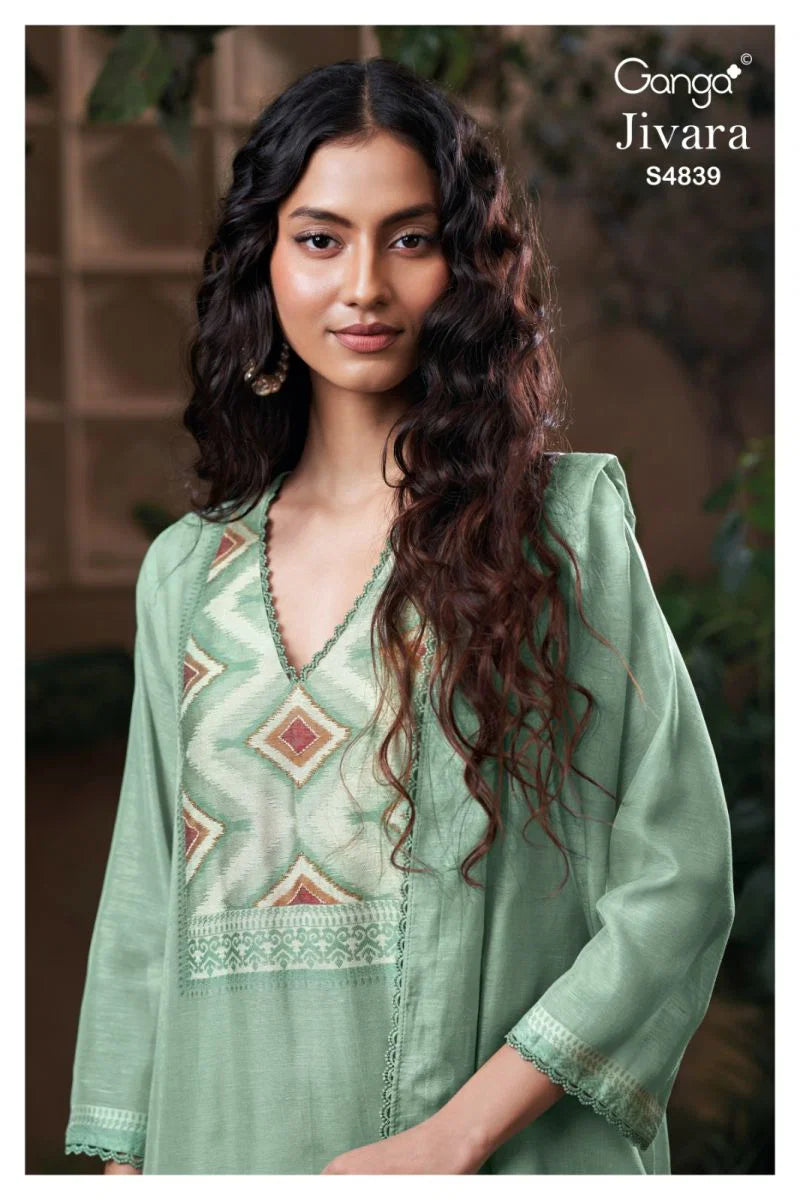 Ganga Jivara 4839 Viscose Woven Silk Jacquard Salwar Kameez Collection