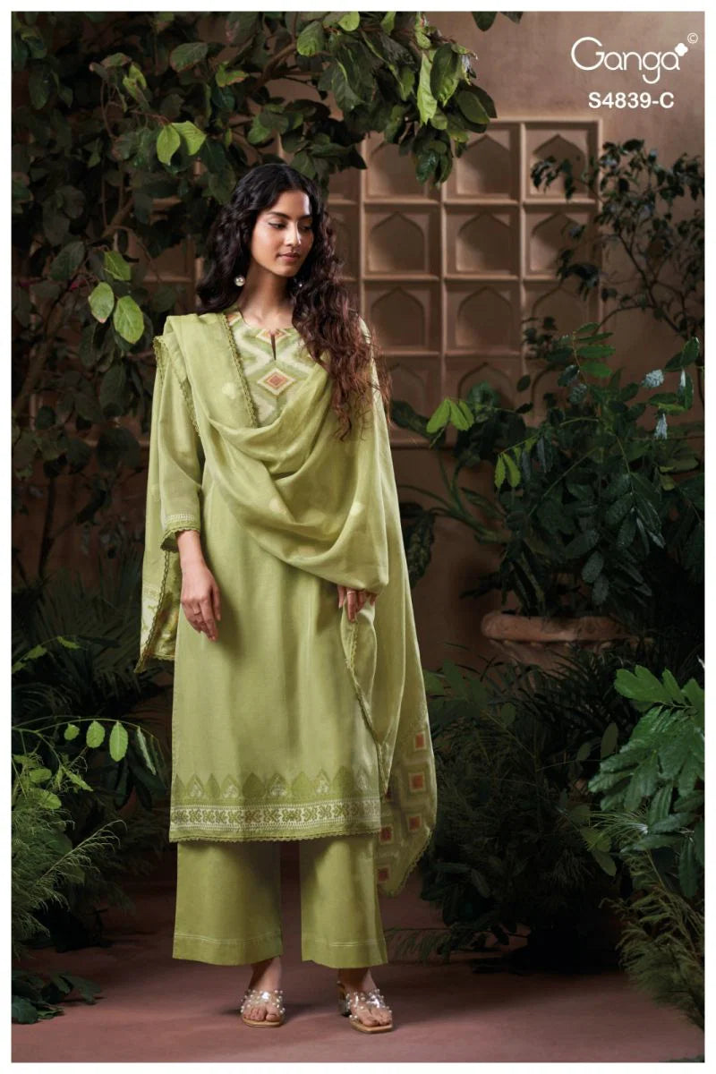 Ganga Jivara 4839 Viscose Woven Silk Jacquard Salwar Kameez Collection