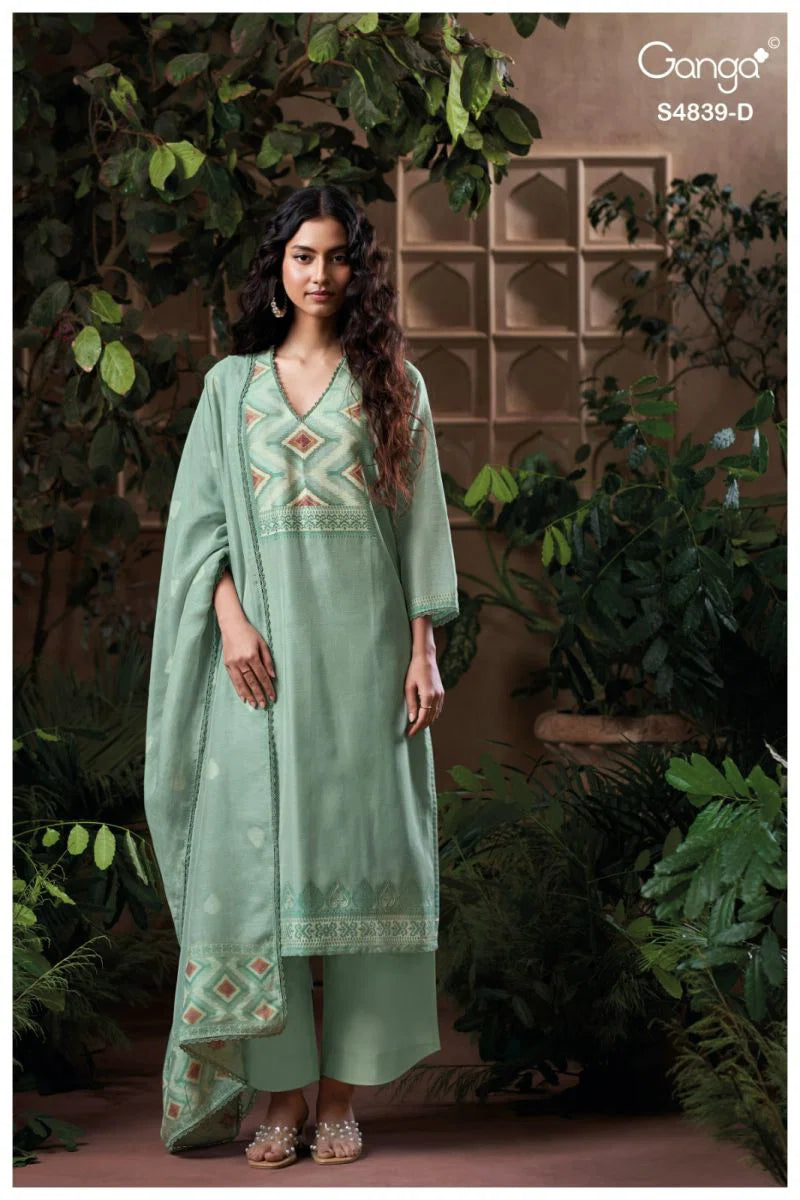Ganga Jivara 4839 Viscose Woven Silk Jacquard Salwar Kameez Collection