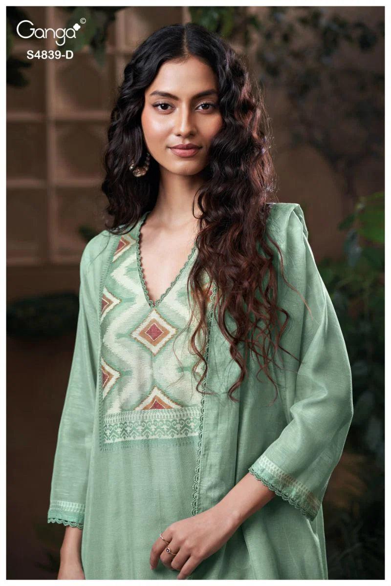 Ganga Jivara 4839 Viscose Woven Silk Jacquard Salwar Kameez Collection