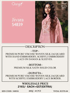 Ganga Jivara 4839 Viscose Woven Silk Jacquard Salwar Kameez Collection