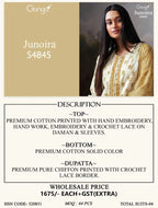Ganga Junoira 4845 Cotton Printed Hand Embroidered Salwar Kameez