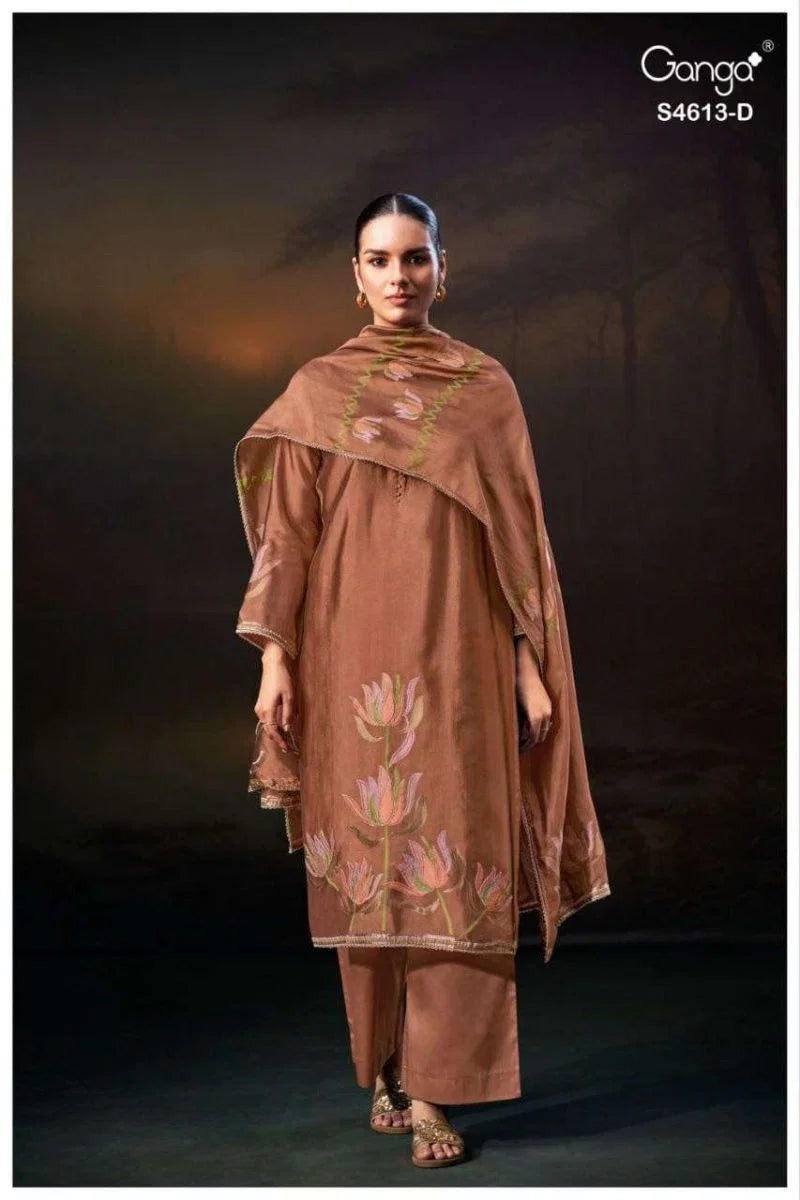 Ganga Kezra 4613 Viscose Hand Embroidered Salwar Kameez