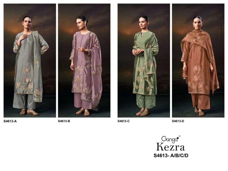 Ganga Kezra 4613 Viscose Hand Embroidered Salwar Kameez