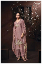 Ganga Lirisha 4297 Bemberg Silk With Embroidery Work Dress Material