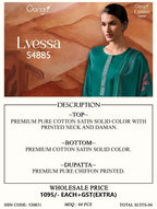 Ganga Lvessa 4885 Cotton Satin Printed Neck Salwar Kameez