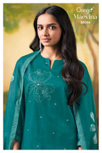 Ganga Maevina 5064 Cotton Satin Print Hand Embroidered Salwar Kamee