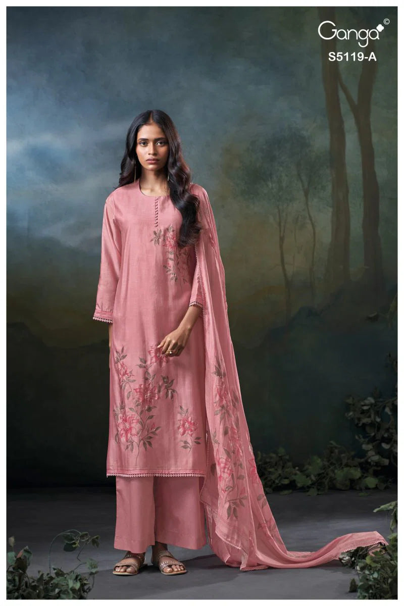 Ganga Malia 5119 Bemberg Silk Printed Salwar Kameez Collection