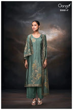 Ganga Mansie 5081 Viscose Wove Silk Jacquard Work Salwar Kameez