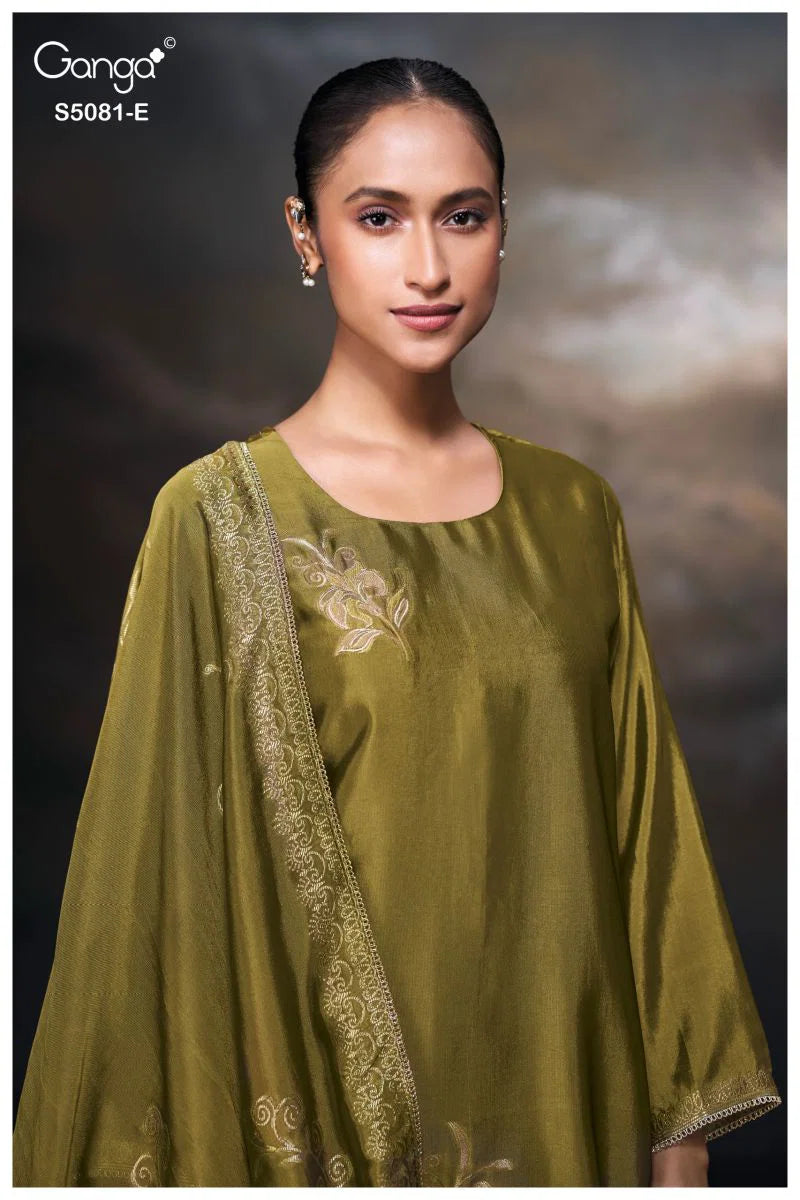 Ganga Mansie 5081 Viscose Wove Silk Jacquard Work Salwar Kameez