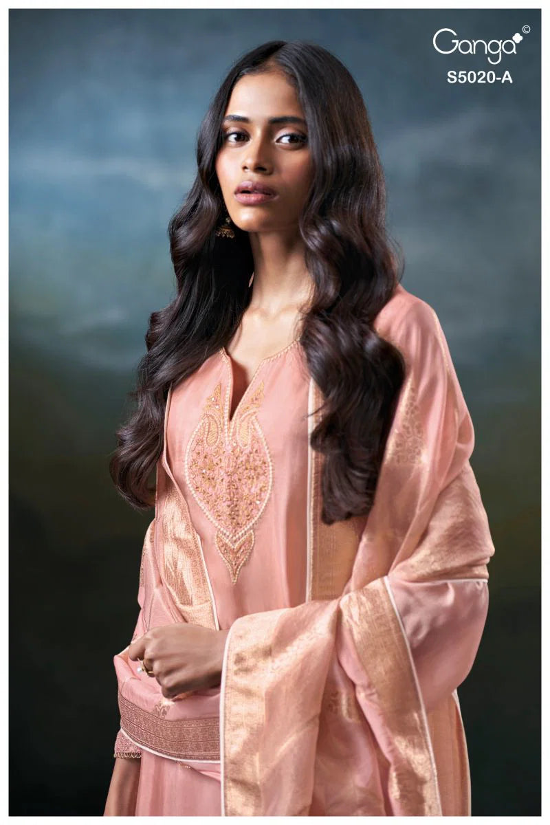 Ganga Meloni 5020 Bemberg Silk Embroidered Salwar Kameez