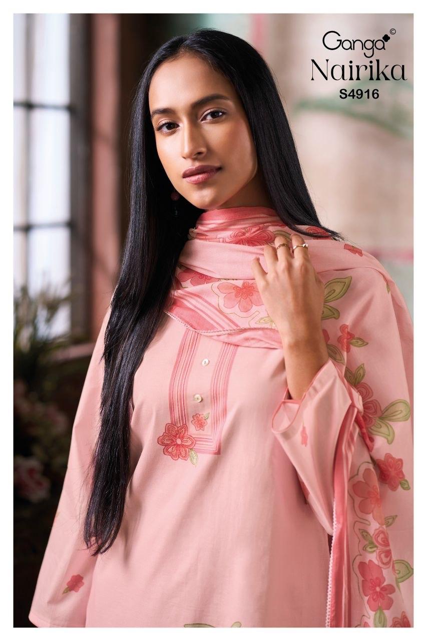 Ganga Nairika 4916 Cotton Printed With Handworked Salwar Kameez