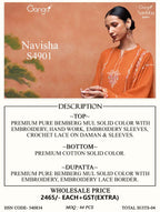 Ganga Navisha 4901 Bemberg Mul Embroidered Salwar Kameez