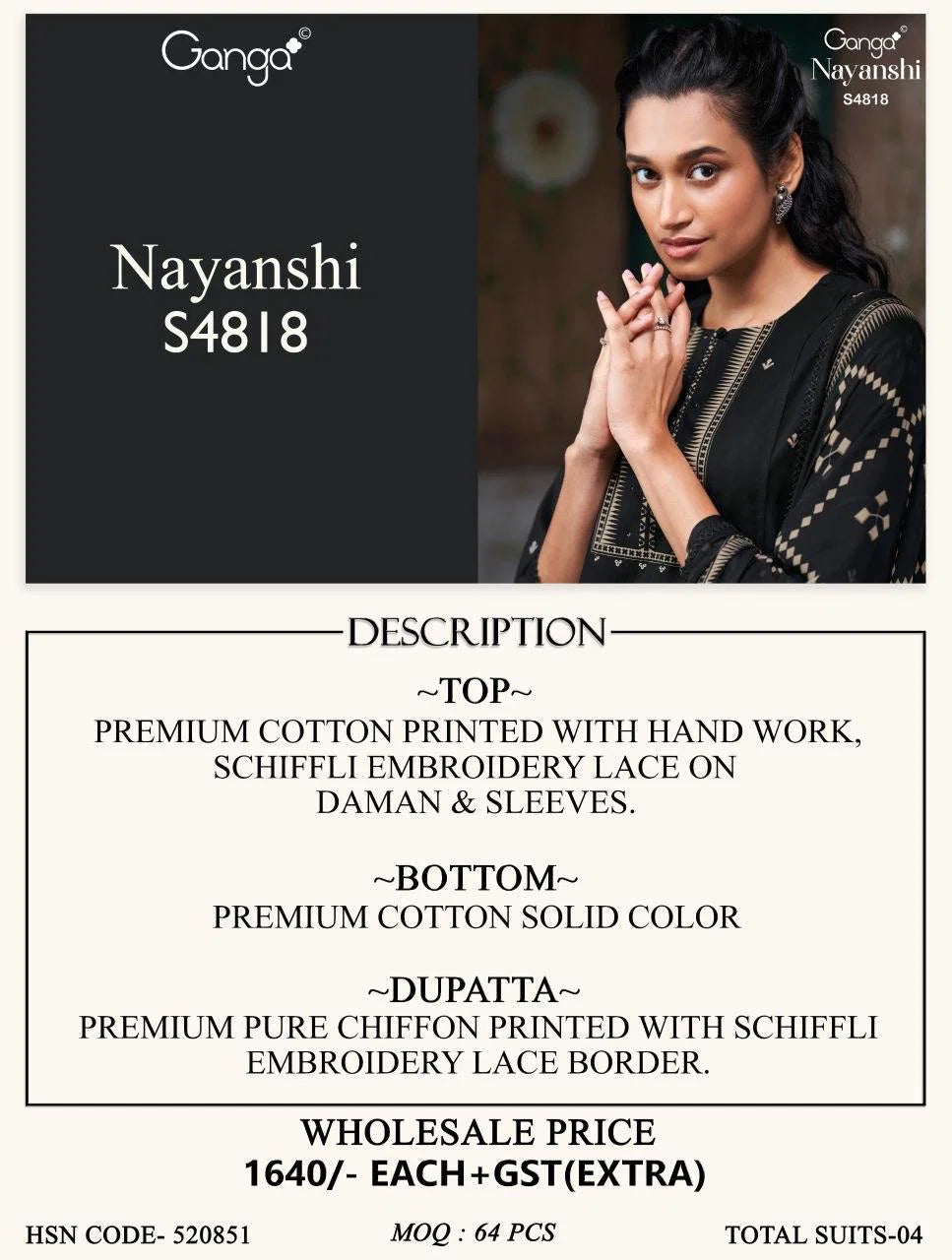 Ganga Nayanshi 4818 Cotton Handworked Salwar Kameez