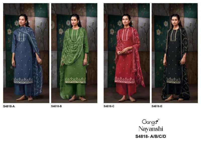 Ganga Nayanshi 4818 Cotton Handworked Salwar Kameez