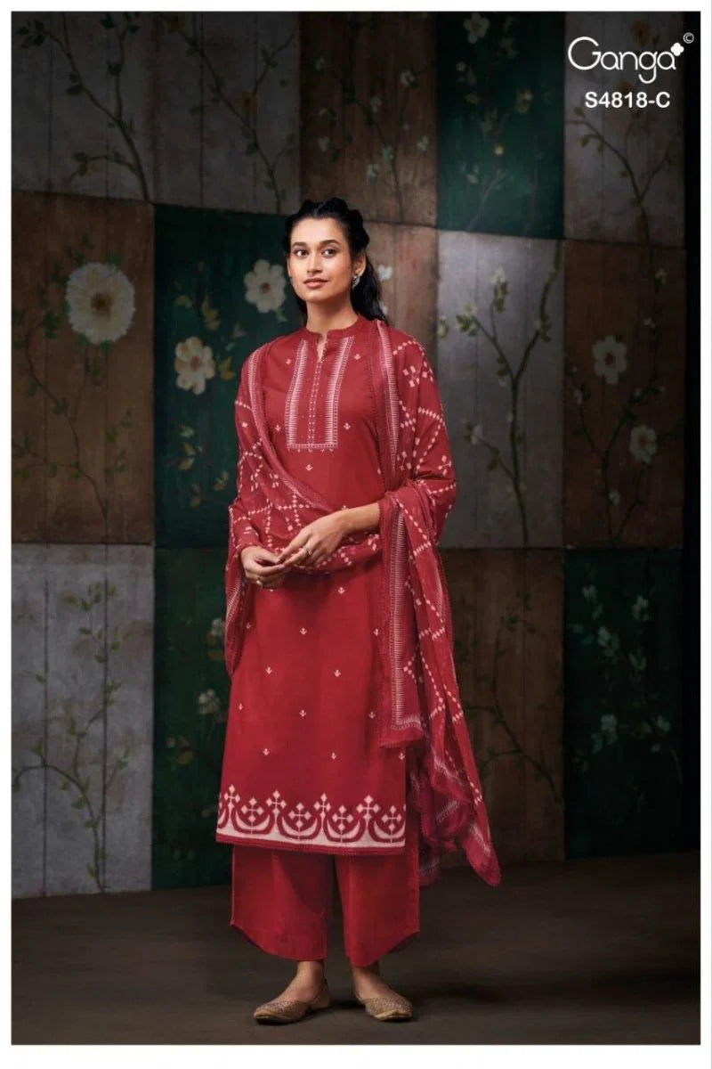 Ganga Nayanshi 4818 Cotton Handworked Salwar Kameez